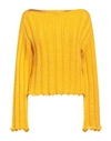 Tessa . Woman Sweater Ocher Size L Mohair Wool, Wool, Polyester In Yellow