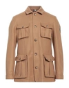 Bernese Milano Man Jacket Camel Size 42 Polyester, Acrylic, Wool In Beige
