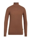 Yes Zee By Essenza Man Turtleneck Camel Size Xxl Polyamide, Acrylic, Wool, Polyester In Beige