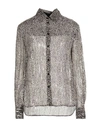 Pinko Uniqueness Woman Shirt Beige Size 4 Viscose, Metallic Fiber In Beige
