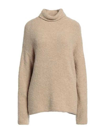 Semicouture Woman Turtleneck Beige Size S Alpaca Wool, Wool, Acrylic, Polyamide, Elastane