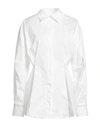 Dondup Woman Shirt White Size 8 Cotton, Elastane