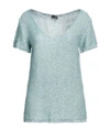 Charlott Woman Sweater Pastel Blue Size L Cotton, Viscose, Linen