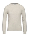 Wool & Co Man Sweater Light Brown Size L Merino Wool In Beige