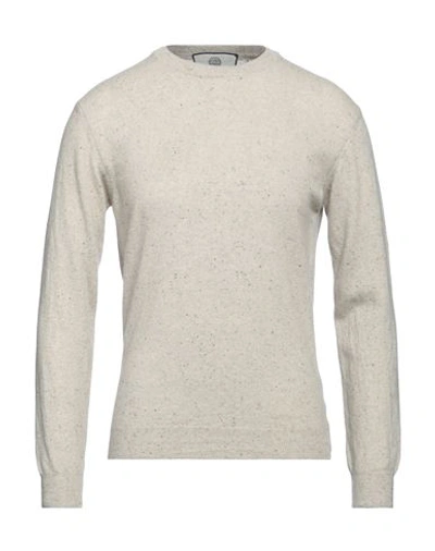 Wool & Co Man Sweater Light Brown Size L Merino Wool In Beige