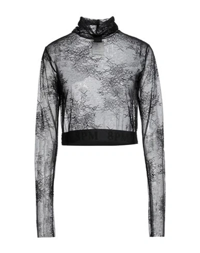 8pm Woman T-shirt Black Size S Polyamide, Elastane, Polyester