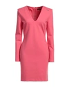Liu •jo Woman Mini Dress Coral Size 10 Viscose, Polyamide, Elastane In Red
