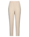 Antonelli Woman Pants Sand Size 2 Linen, Cotton, Polyamide, Elastane In White