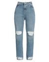 Fly Girl Woman Denim Pants Blue Size 34 Cotton In Blue