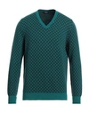Drumohr Man Sweater Deep Jade Size 40 Cashmere In Green