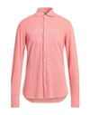 Rossopuro Man Shirt Salmon Pink Size 16 Cotton