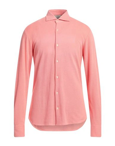 Rossopuro Man Shirt Salmon Pink Size 16 Cotton