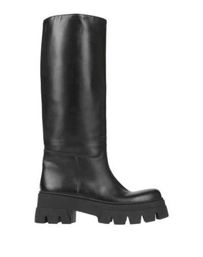 Ennequadro Woman Knee Boots Black Size 10 Calfskin