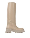 Ennequadro Woman Knee Boots Light Brown Size 10 Calfskin In Beige
