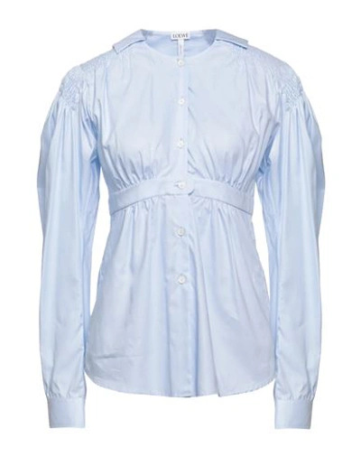 Loewe Woman Shirt Sky Blue Size 8 Cotton