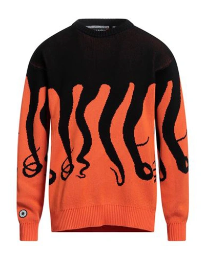 Octopus Man Sweater Orange Size Xxl Cotton