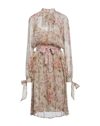 Alessia Zamattio Woman Midi Dress Sand Size 4 Polyester, Elastane In Beige