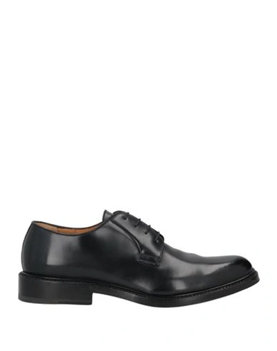 Barrett Man Lace-up Shoes Black Size 11.5 Calfskin In Nero