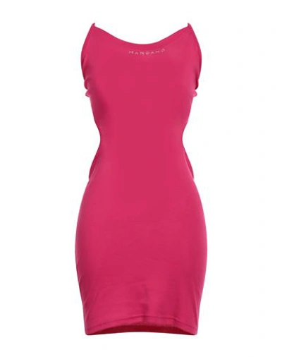 Mangano Woman Short Dress Fuchsia Size 8 Cotton In Pink