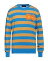 Dsquared2 Man Sweater Blue Size Xxl Virgin Wool In Blue