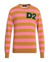 Dsquared2 Man Sweater Pink Size Xxl Virgin Wool In Beige