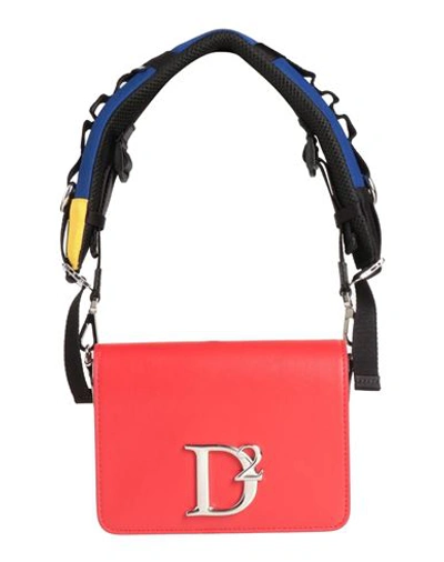 Dsquared2 Woman Handbag Red Size - Calfskin, Textile Fibers