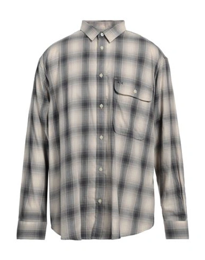 Armani Exchange Man Shirt Grey Size Xxl Cotton