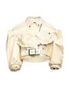 SIMONE ROCHA SIMONE ROCHA WOMAN JACKET CREAM SIZE 8 BOVINE LEATHER