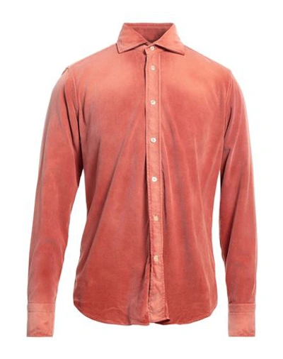 Tintoria Mattei 954 Man Shirt Salmon Pink Size 18 Cotton