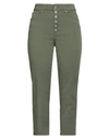 Dondup Woman Pants Military Green Size 29 Cotton, Elastomultiester, Elastane
