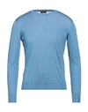 Drumohr Man Sweater Light Blue Size 38 Cotton In Blue