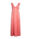 Pink Memories Woman Maxi Dress Salmon Pink Size 8 Viscose, Elastane, Cotton, Polyamide