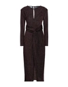 Kaos Woman Midi Dress Cocoa Size 8 Polyamide, Upcycled Metals, Elastane In Brown