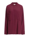 Semicouture Woman Shirt Plum Size 8 Acetate, Silk In Purple