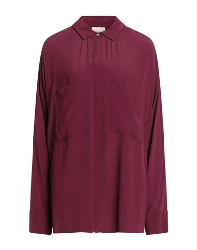 Semicouture Woman Shirt Plum Size 8 Acetate, Silk In Purple