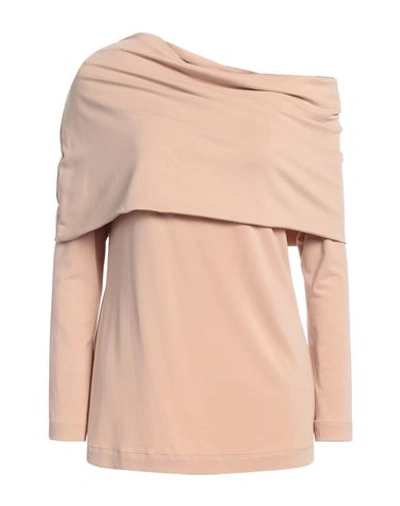 Alberta Ferretti Woman T-shirt Light Brown Size 12 Viscose, Elastane In Beige