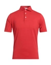 Filippo De Laurentiis Man Polo Shirt Tomato Red Size 44 Cotton