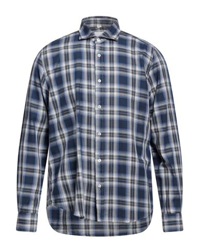 Portofiori Man Shirt Blue Size 17 Cotton