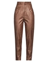 Feleppa Woman Pants Brown Size 10 Polyester, Viscose
