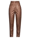 Feleppa Woman Pants Brown Size 10 Polyester, Viscose In Brown