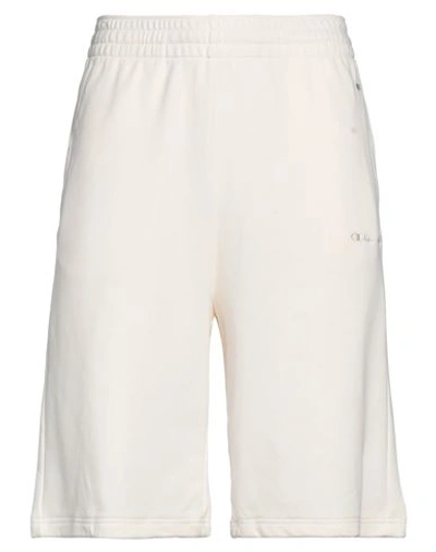 Champion Man Shorts & Bermuda Shorts Cream Size L Cotton, Polyester In White