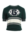 Golden Goose Journey Ws Knit Cropped Crew Neck Short Sleeve Co In Green