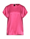 Pinko Woman Blouse Fuchsia Size 8 Silk, Elastane
