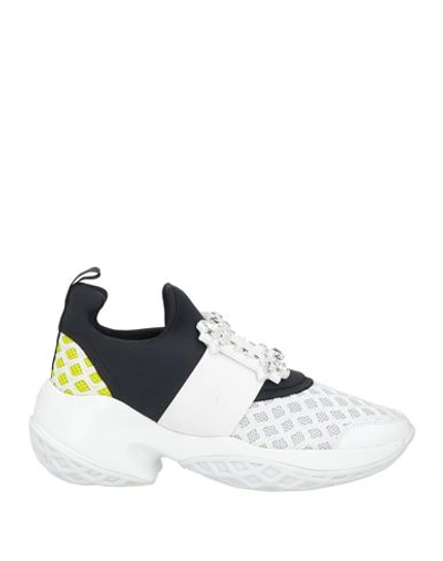 Roger Vivier Woman Sneakers White Size 4.5 Textile Fibers, Soft Leather In White