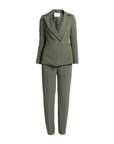 Soallure Woman Suit Military Green Size 10 Polyester