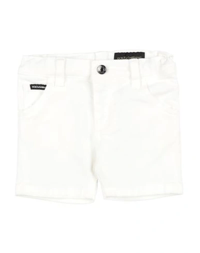 Dolce & Gabbana Babies'  Newborn Boy Shorts & Bermuda Shorts Ivory Size 3 Cotton, Elastane In White