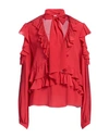 Zuhair Murad Woman Top Red Size 12 Silk, Polyamide, Polyester, Nylon In Red