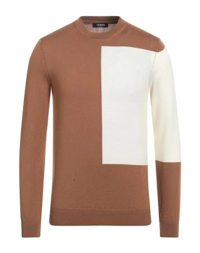+39 Masq Man Sweater Brown Size 40 Merino Wool