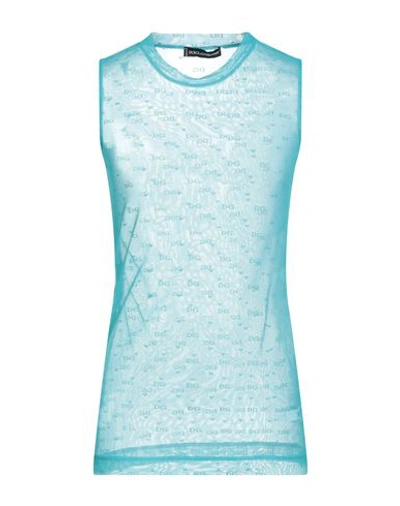 Dolce & Gabbana Woman Top Azure Size 5 Polyamide, Elastane In Blue