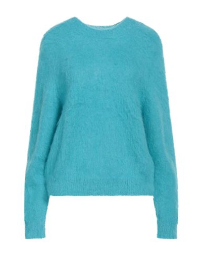 Jucca Woman Sweater Sky Blue Size M Polyamide, Alpaca Wool, Mohair Wool
